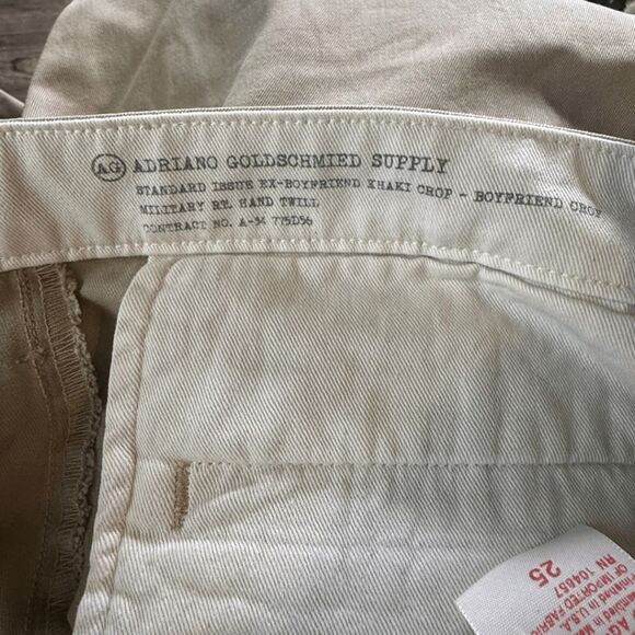 AG Adriano Goldschmied Womens Distressed Ex-Boyfriend Khaki Crop Pants Tan Sz 25 - Picture 3 of 11